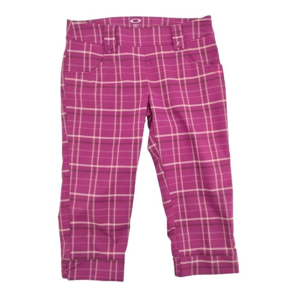 Oakley pink plaid golf‎ capris